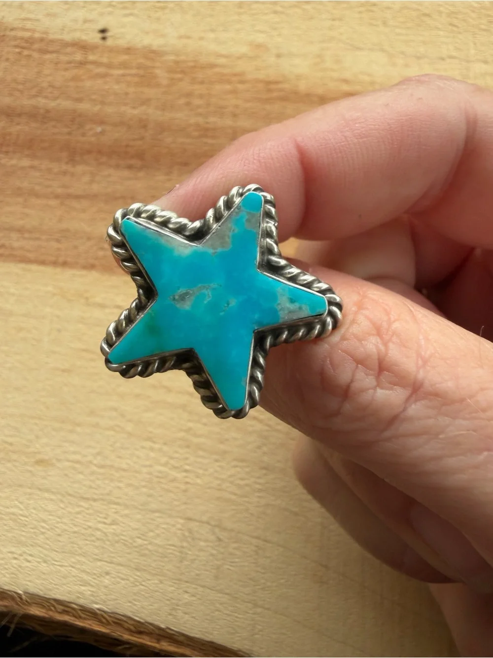 Navajo Handmade by Johnny Dixon 925 Sterling Silver Star Ring Adjustable